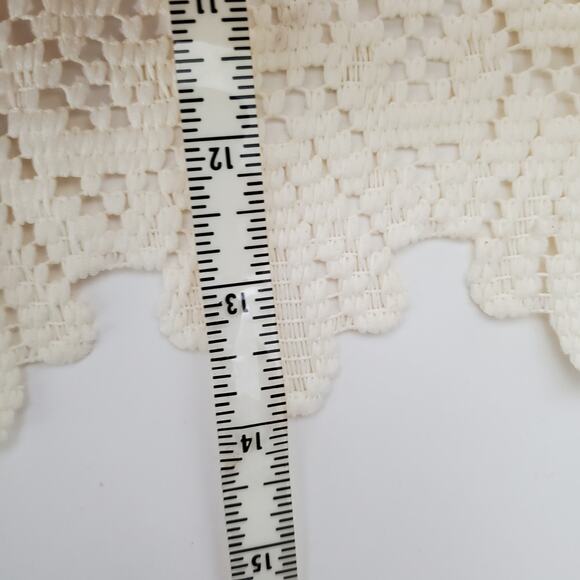 Vtg Christmas Snowmen Holiday Cross-Stitch Lace‎ Runner 14x30 - Picture 8 of 8